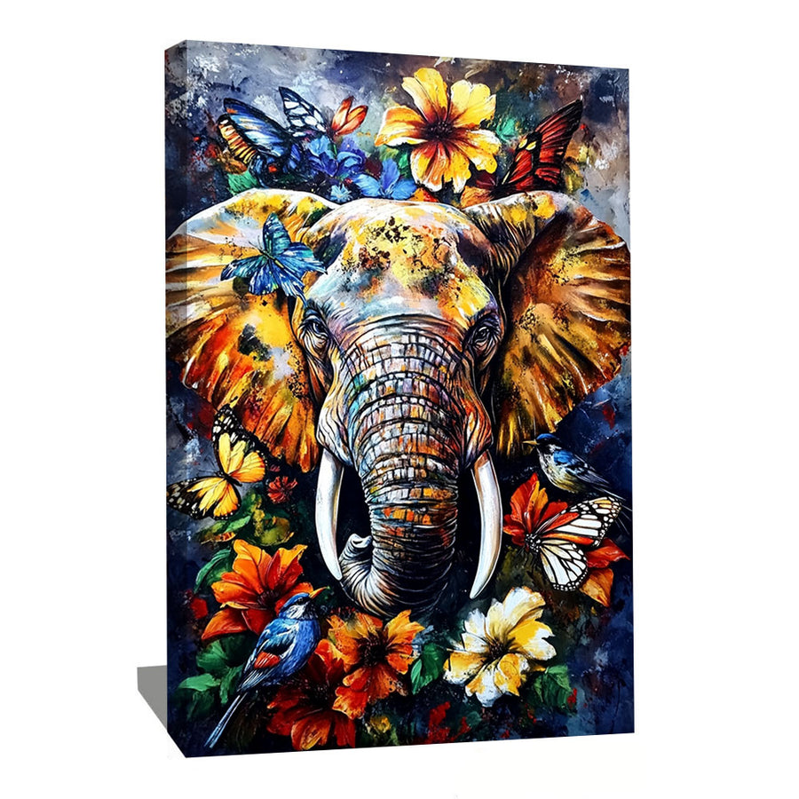 TABLEAU ÉLÉPHANT FLORAL