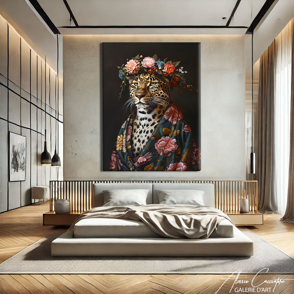 tableau léopard art