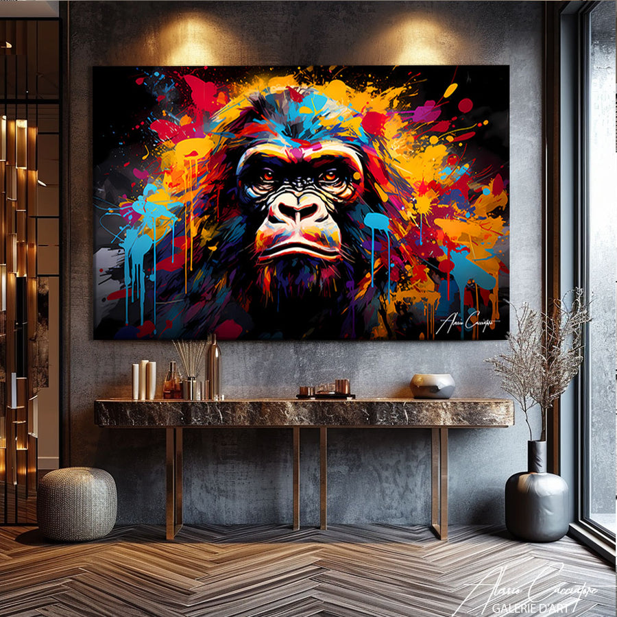 Tableau Gorille Street Art – mise en situation