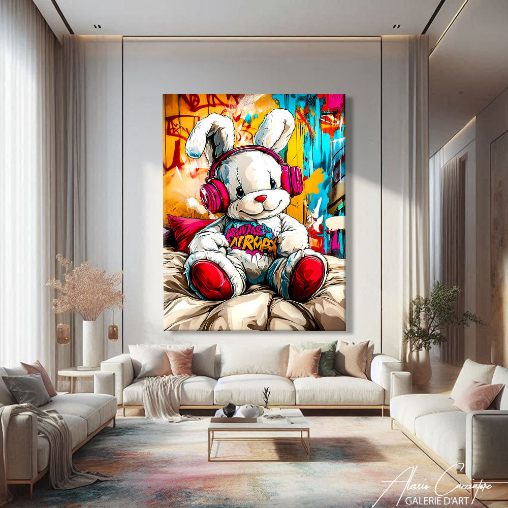 Tableau Lapin Graffiti
