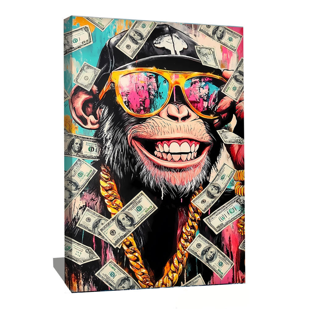 Tableau Pop Art Singe À Lunettes