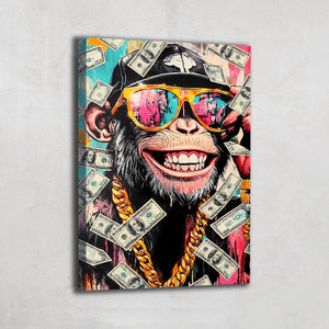 Tableau Pop Art Singe À Lunettes