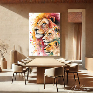 Tableau LIons Coloré