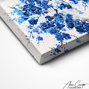 TABLEAU CERISIER JAPONAIS BLEU AlessioCacciatore