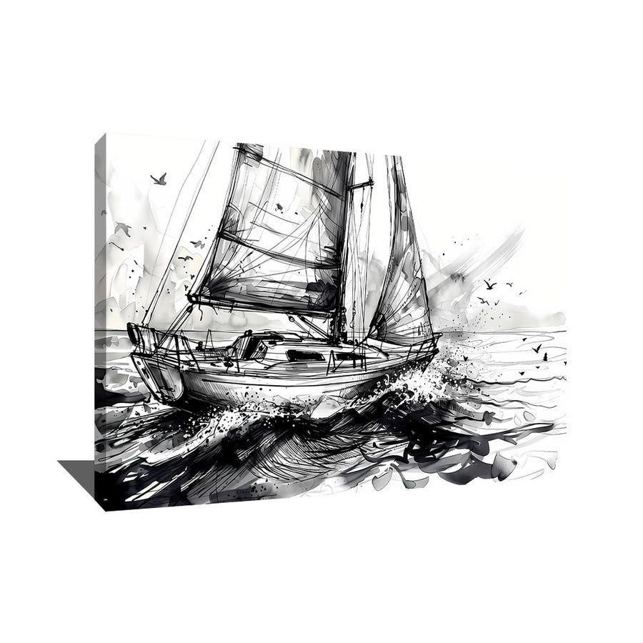 TABLEAU BATEAU NOIR ET BLANC