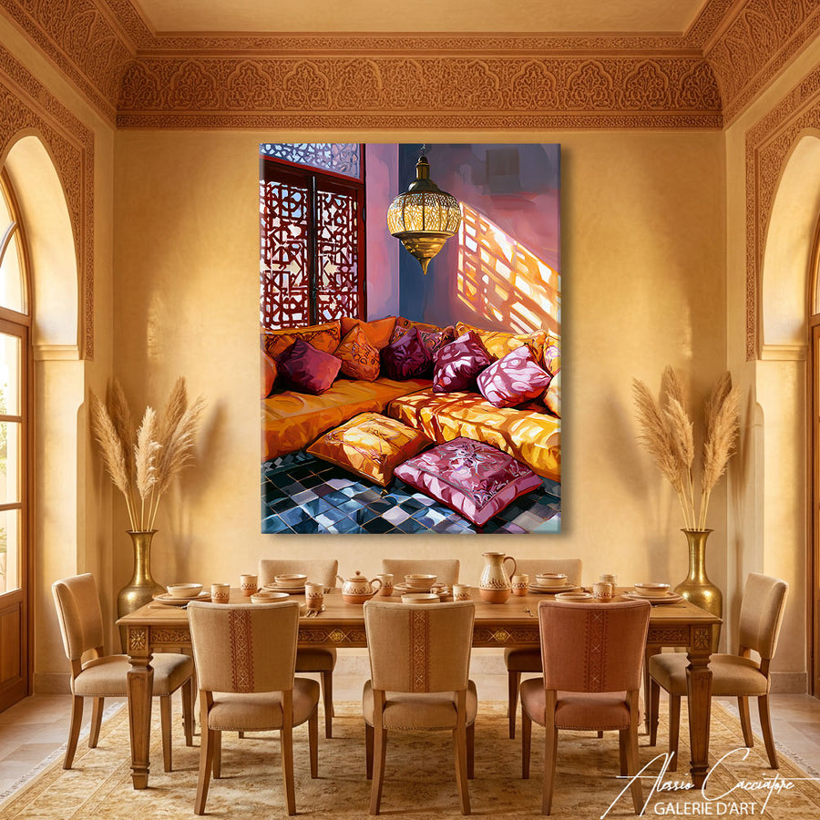 Tableau Pour Salon Marocain Moderne – mise en situation