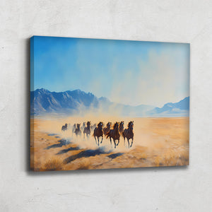 TABLEAU CHEVAUX DÉSERT