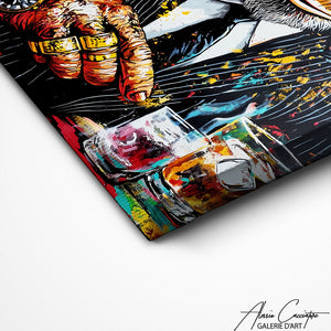 TABLEAU SINGE POP ART GANGSTER Alessio Cacciatore