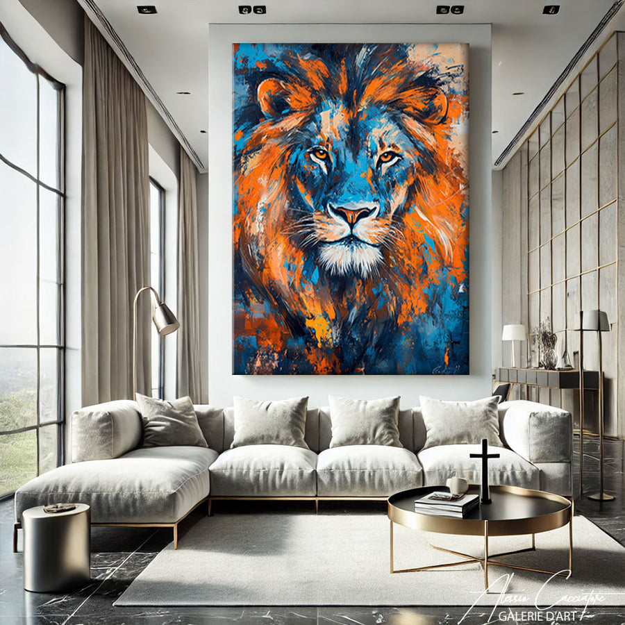 Tableau de Lion Contemporain – mise en situation