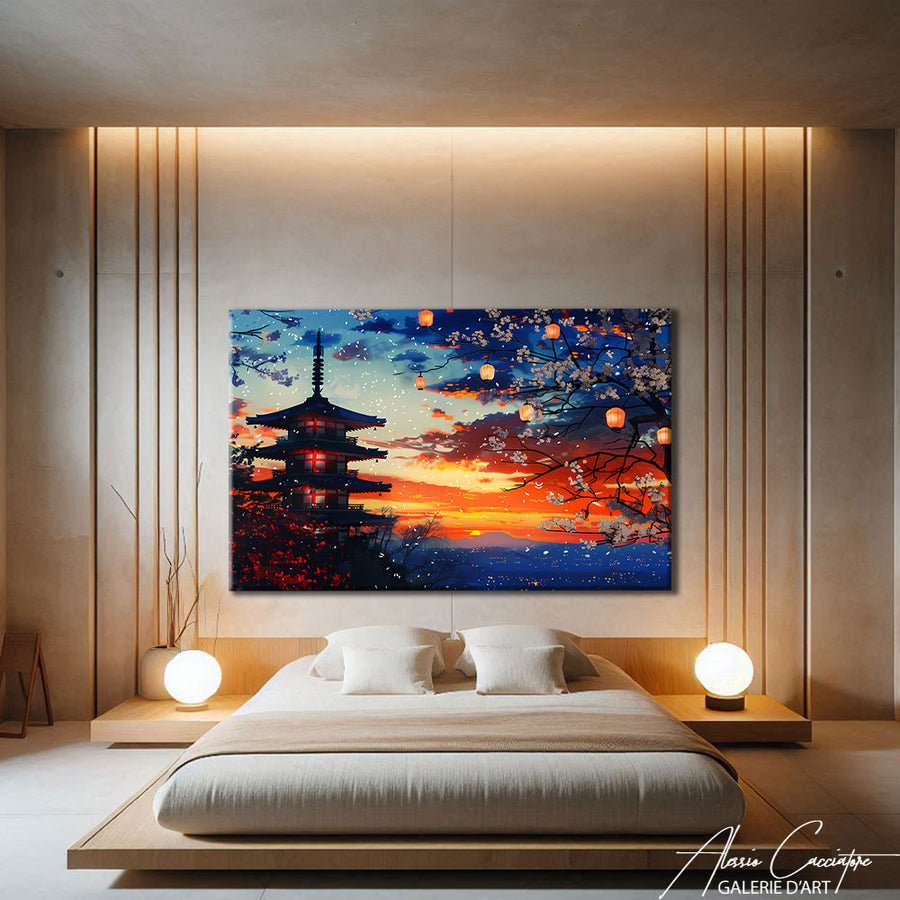 Toile Paysage Japonais – mise en situation
