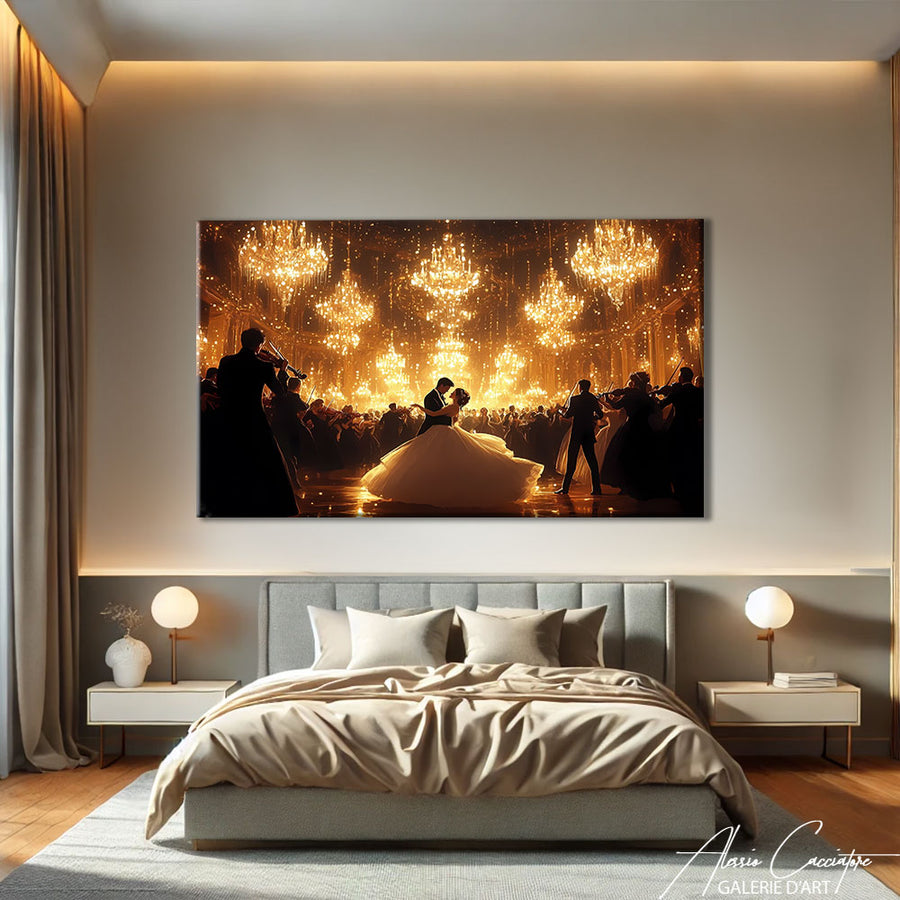 Tableau romantique doré – mise en situation