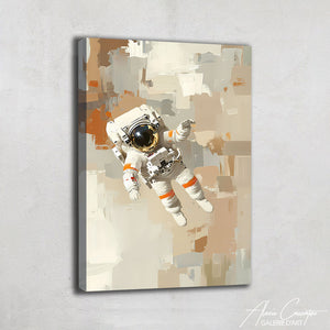 Tableau Abstrait Beige Blanc