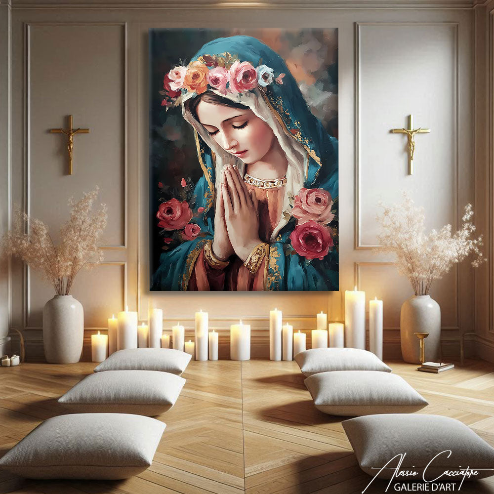 TABLEAU PORTRAIT VIERGE MARIE