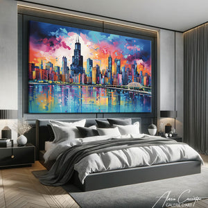 Tableau Ville Abstrait