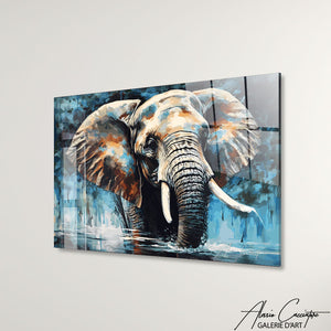 TABLEAU ÉLÉPHANT DANS L'EAU Alessio Cacciatore