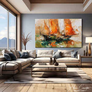 peinture voilier abstrait