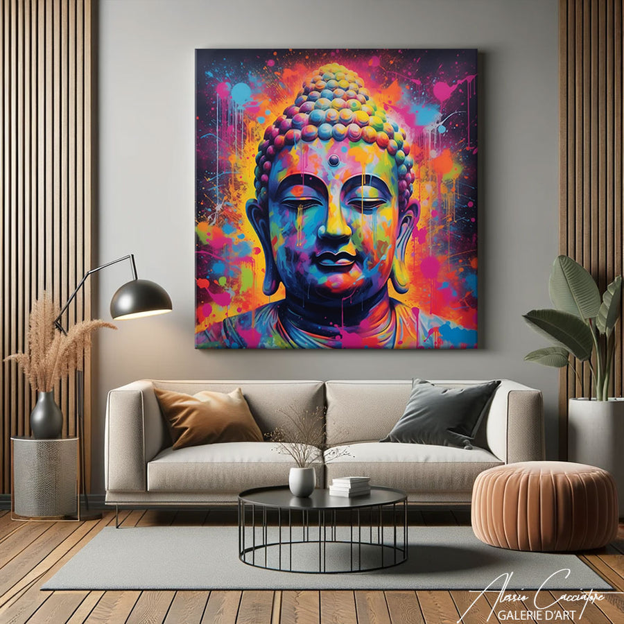 Peinture sur Toile Bouddha Zen – mise en situation