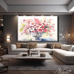 peinture pivoines blanches