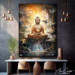 tableau bouddha lotus