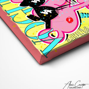 TABLEAU STREET ART PANTHÈRE ROSE Alessio Cacciatore