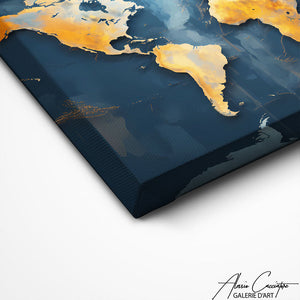 TABLEAU BLEU CARTE DU MONDE Alessio Cacciatore