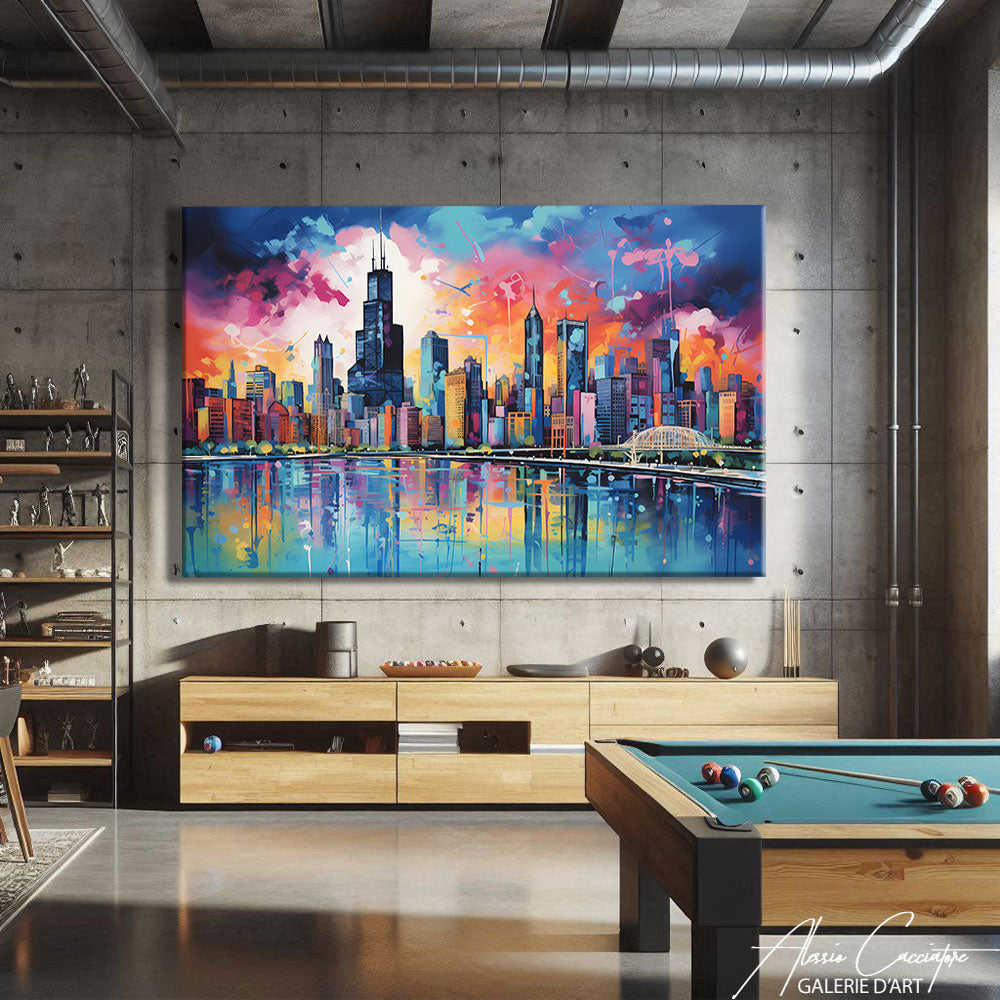 TABLEAU SKYLINE COLORÉ