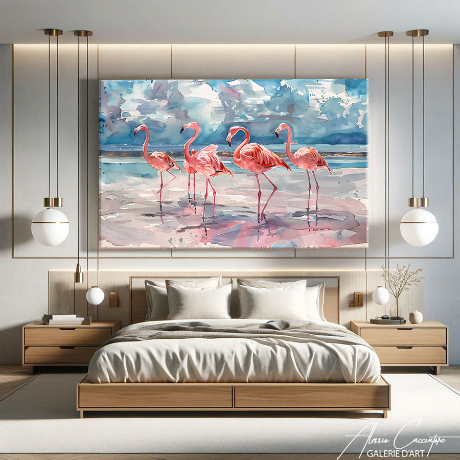Tableau Flamant Rose – mise en situation