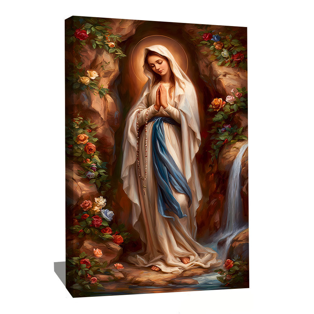 TABLEAU VIERGE MARIE FLORAL
