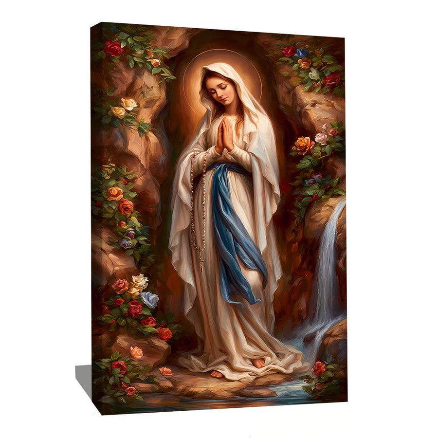 TABLEAU VIERGE MARIE FLORAL