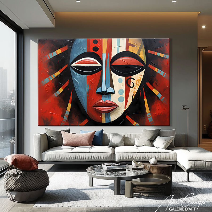 peinture masque africain – mise en situation