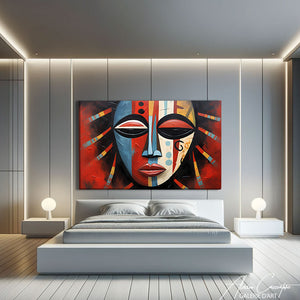 tableau masque africain