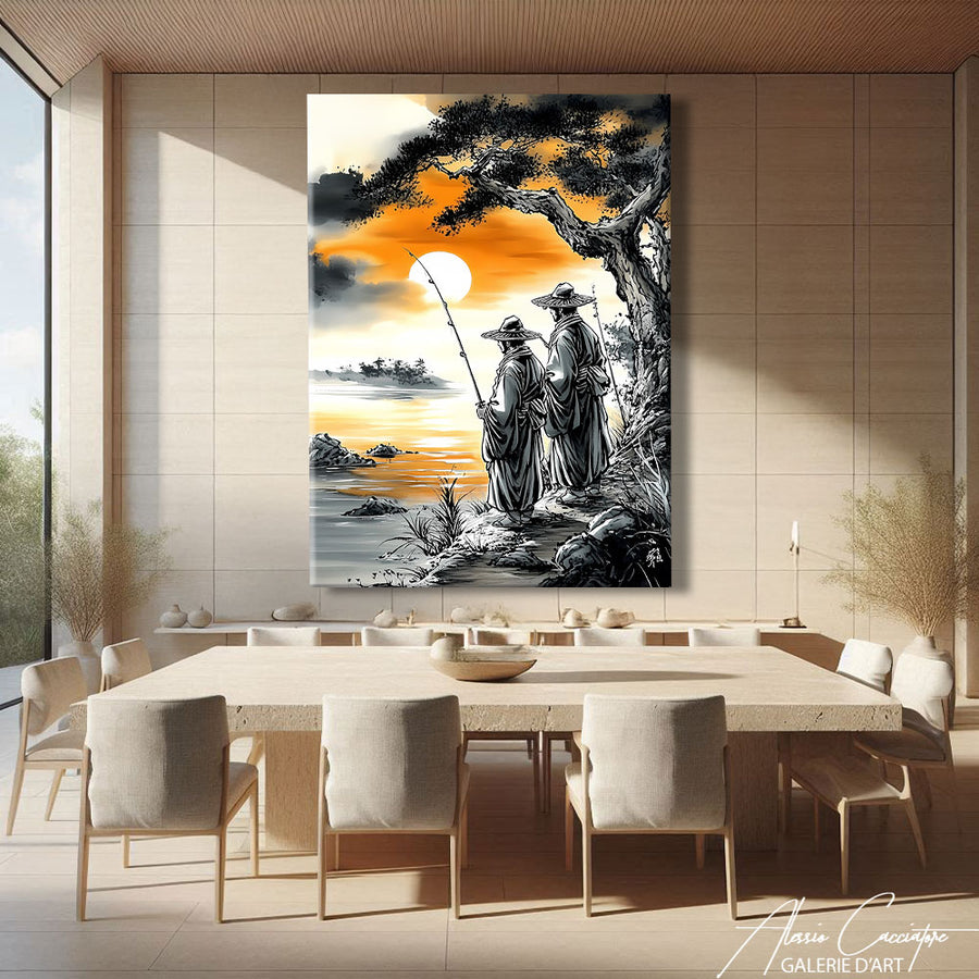 Tableau Zen Japandi – mise en situation