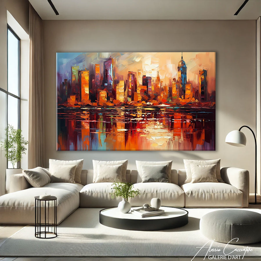 Tableau Moderne Abstrait New york – mise en situation