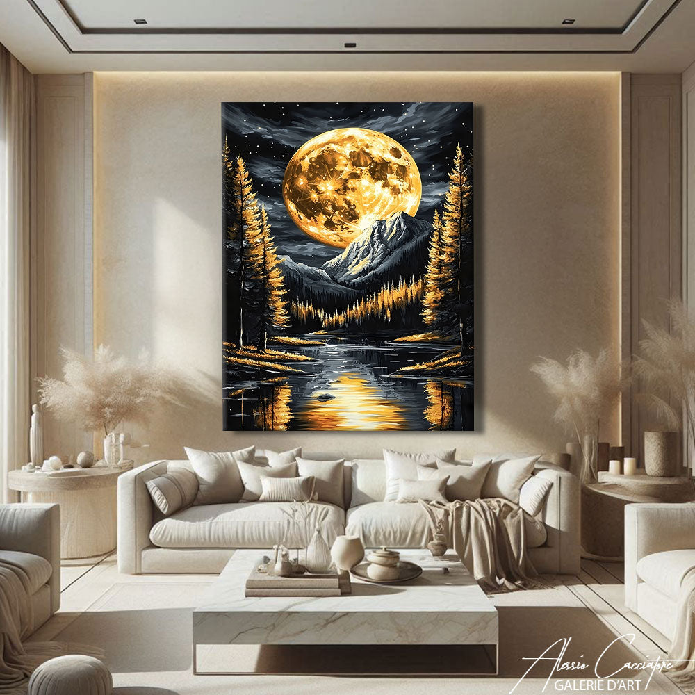 TABLEAU LUNE MONTAGNE