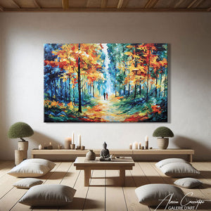 TABLEAU AQUARELLE FORÊT AlessioCacciatore