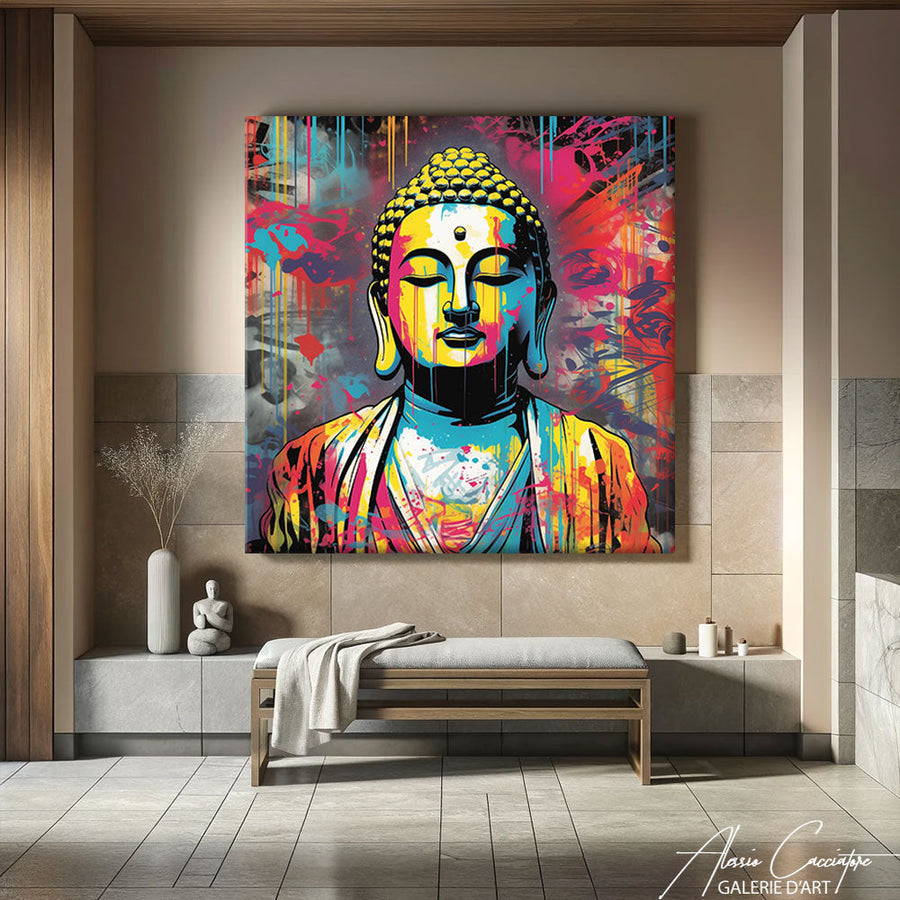 TABLEAU BOUDDHA POP Alessio Cacciatore – mise en situation