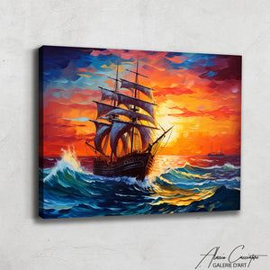 tableau abstrait bateau