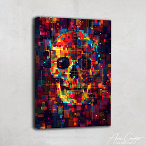 TABLEAU COLORÉ TÊTE DE MORT
