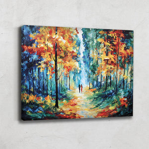 TABLEAU AQUARELLE FORÊT AlessioCacciatore