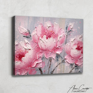 peinture pivoines roses