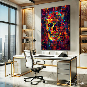 TABLEAU TÊTE DE MORT MODERNE