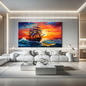 peinture abstraite bateau