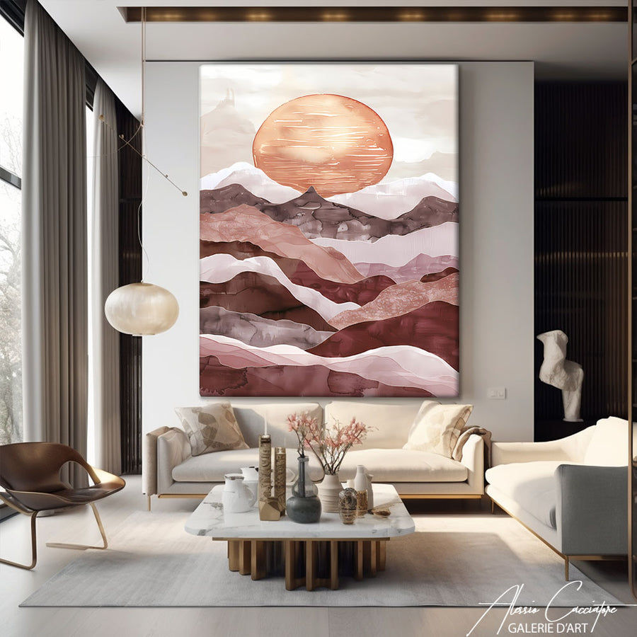 Tableau Contemporain Montagne – mise en situation