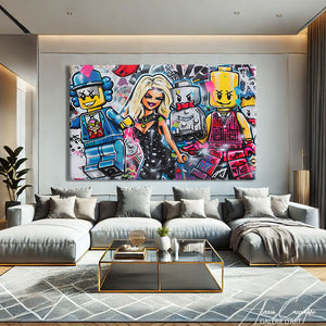 Tableau street art avec cadre