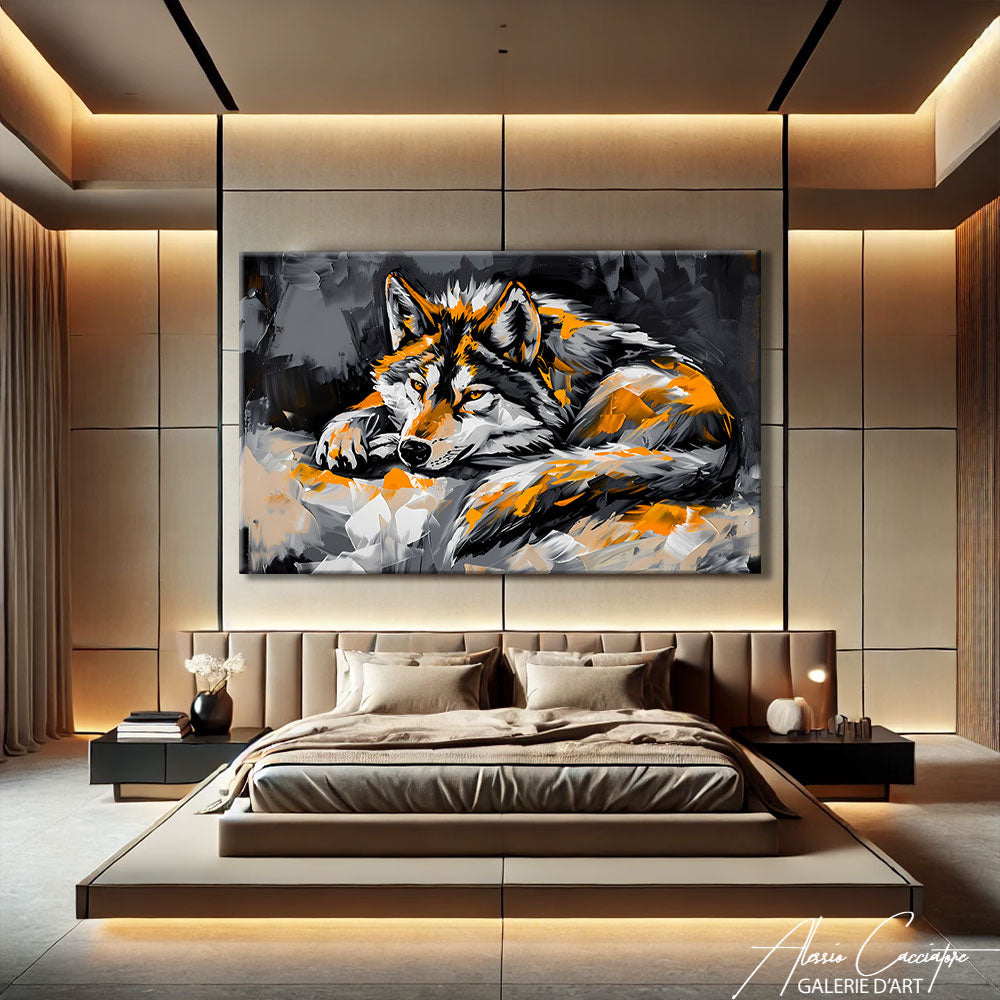 Peinture Loup qui Hurle