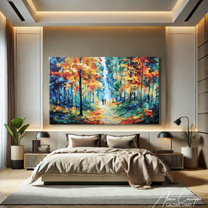 TABLEAU AQUARELLE FORÊT AlessioCacciatore