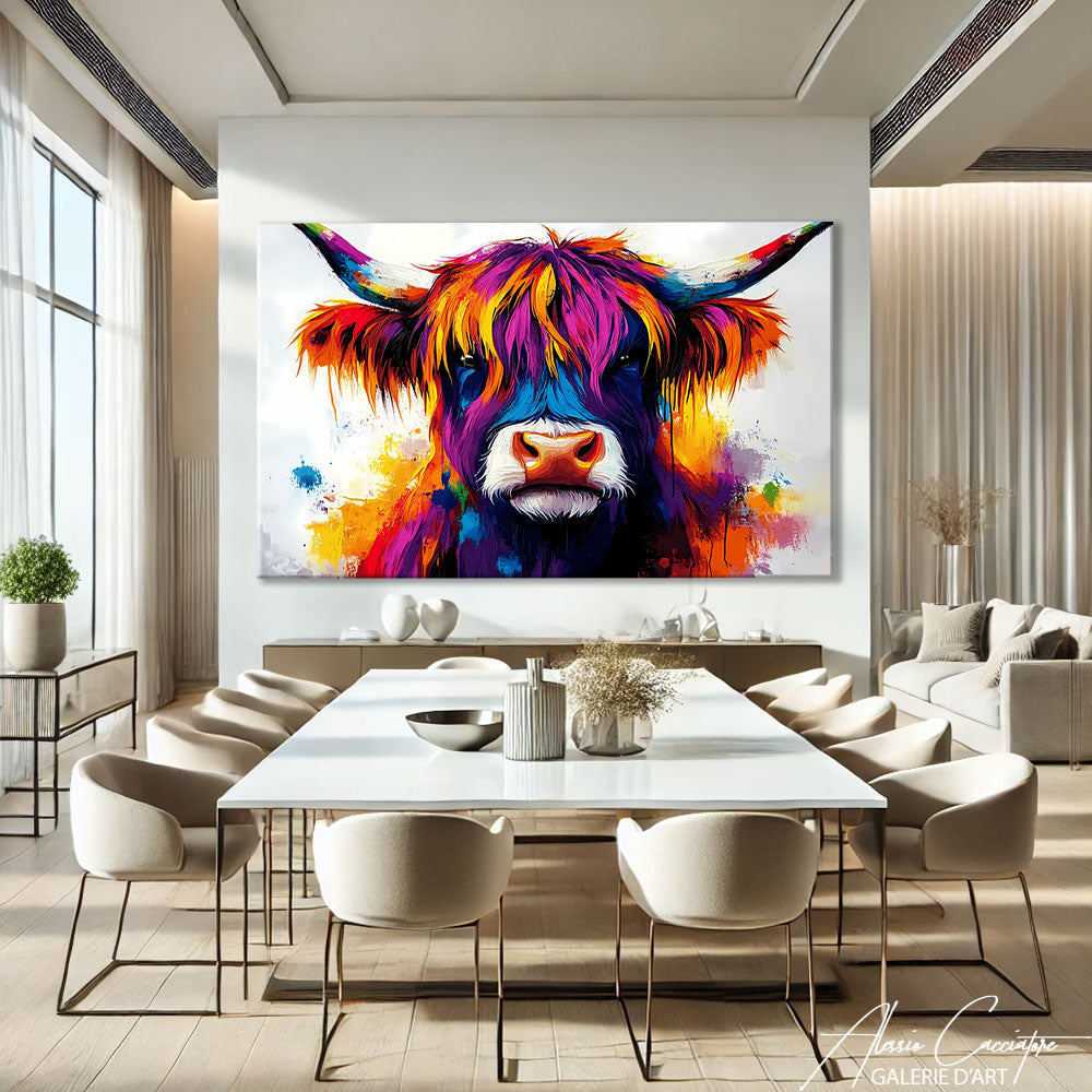 TABLEAU VACHE POP ART