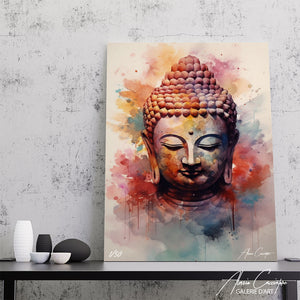 toile aquarelle bouddha
