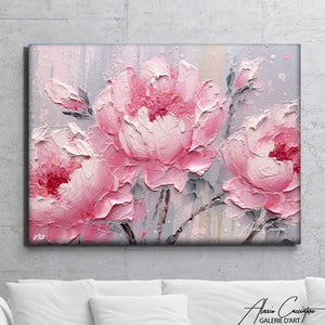 tableau pivoine rose