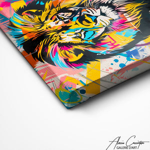 TABLEAU LION STREET ART Alessio Cacciatore